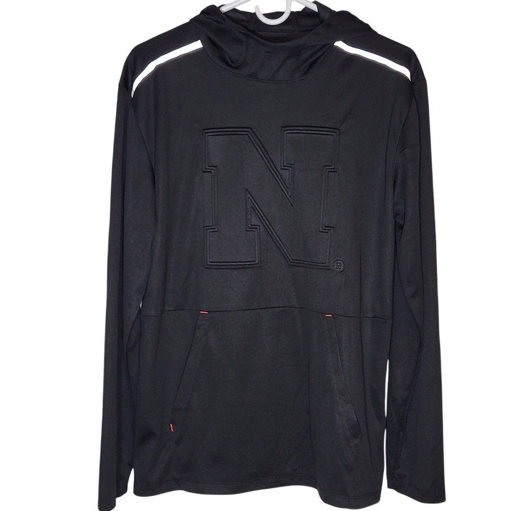 Gen 2 Nebraska Huskers Hoodie Mens XL Black Embossed Logo Reflective Activewear